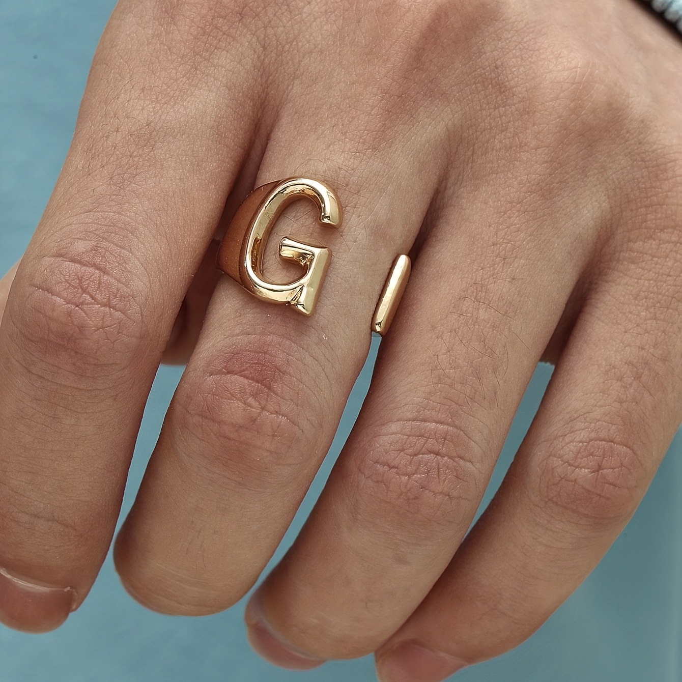 Minimalist Letter Ring For Men, Daily Decoration Gift